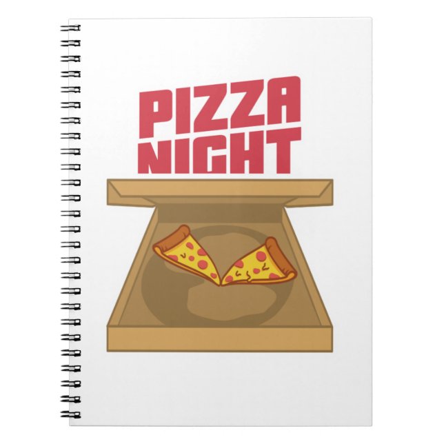 Caderno Espiral Noite de Pizza   (Frente)