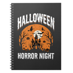 Caderno Espiral Noite de Terror do Halloween Castelo Assombrado Vi