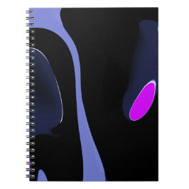Caderno Espiral Noite do Cometa: Abstrato azul, roxo e preto
