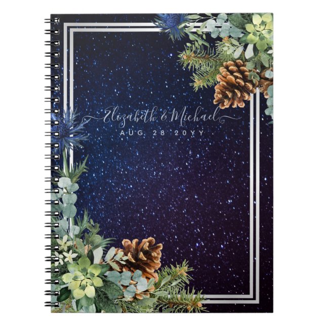 Caderno Espiral Noite estelar Eucalyptus Blue Thistle Winter (Frente)