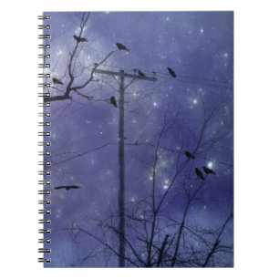 Caderno Espiral Noite Estrelada de Corvos