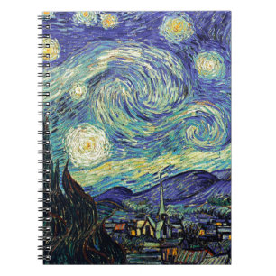Caderno Espiral Noite Estrelada por van Gogh