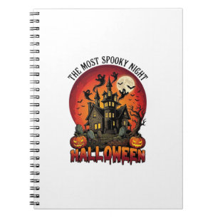Caderno Espiral Noite Mais Assustadora de Halloween Casa Assombrad