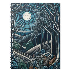 Caderno Espiral Noite na floresta