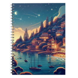 Caderno Espiral Noite Sonhadora na Costa