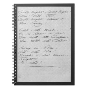 Caderno Espiral Noites selvagens, manuscrito de noites selvagens
