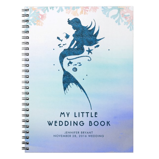 Caderno Espiral Noiva de Casamento Sereia Sob O Mar (Frente)