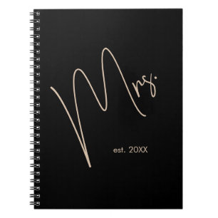 Caderno Espiral Noiva Moderna   Borige + Script Preto