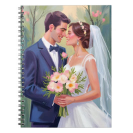 Caderno Espiral Noiva & Noivo | Aquarela de Recém-Casados