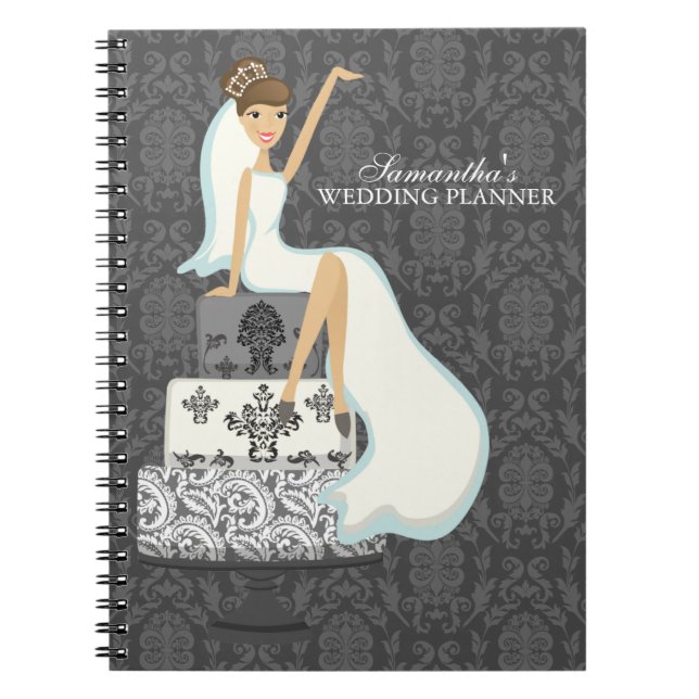 Caderno Espiral Noiva triguenha no bolo de casamento (Frente)