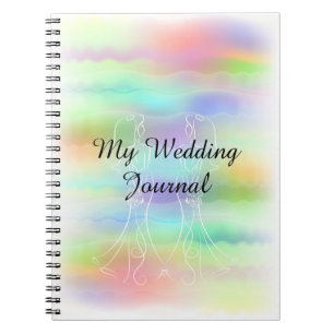 Caderno Espiral Noivas Pastel do arco-íris que Wedding o Diário