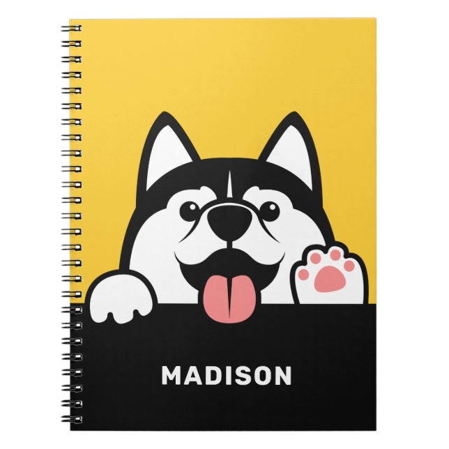 Caderno Espiral Nome aduaneiro Siberian Husky Cujo (Frente)