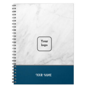 Caderno Espiral Nome Clássico Personalizado Mármore Branco