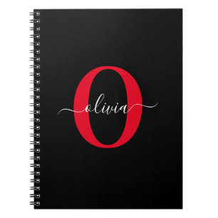Caderno Espiral Nome com Letra Maiúscula Personalizada Preto Branc