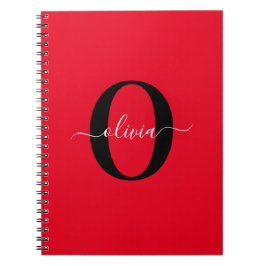 Caderno Espiral Nome com Letra Maiúscula Personalizada Vermelho Pr