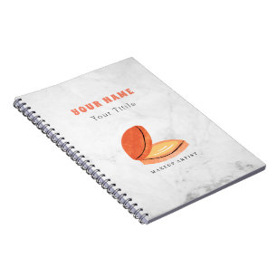 Caderno Espiral Nome com Visualização Fresca Personalizar Mármore