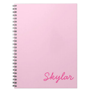 Caderno Espiral Nome Curso Personalizado Cor-de-Rosa Quente Rosa-R