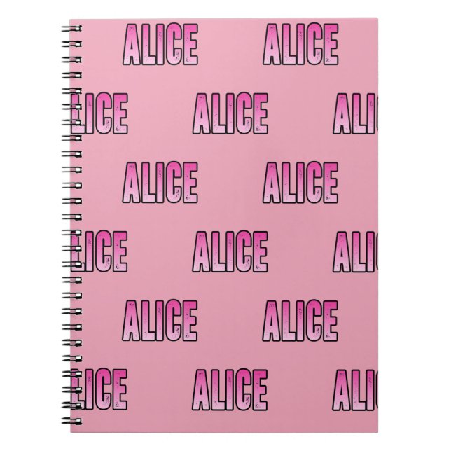 Caderno Espiral Nome da Alice (Frente)