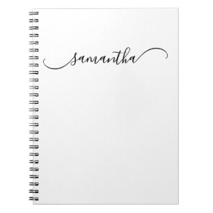 Caderno Espiral Nome da Assinatura de Troca Curva Clássica