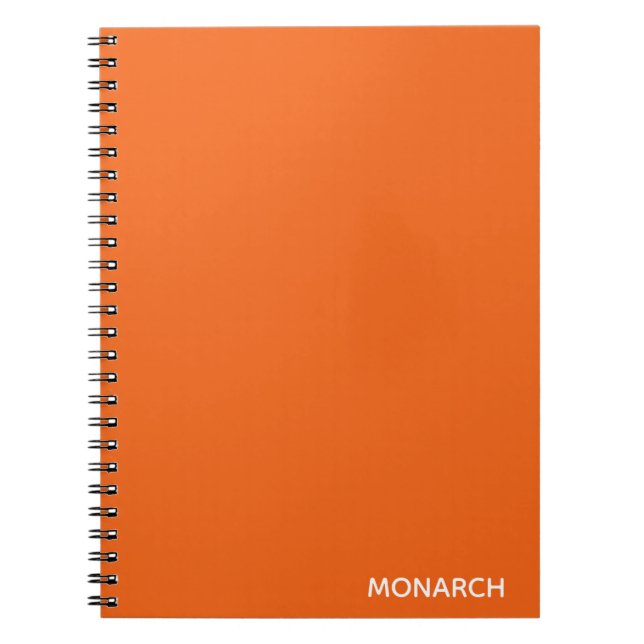 Caderno Espiral Nome da cor laranja da borboleta monarca (Frente)