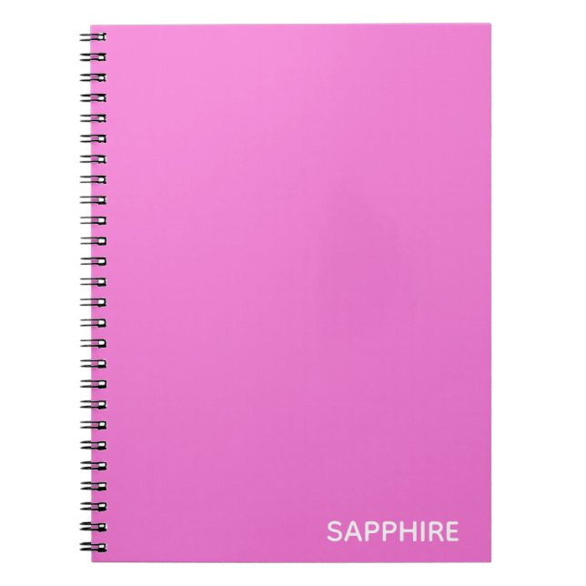 Caderno Espiral Nome da cor rosa de apphire (Frente)