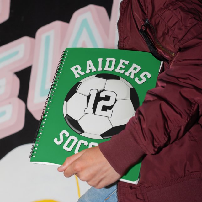 Caderno Espiral Nome da Equipe de Futebol & Número da Camisa do Jo (Criador carregado)