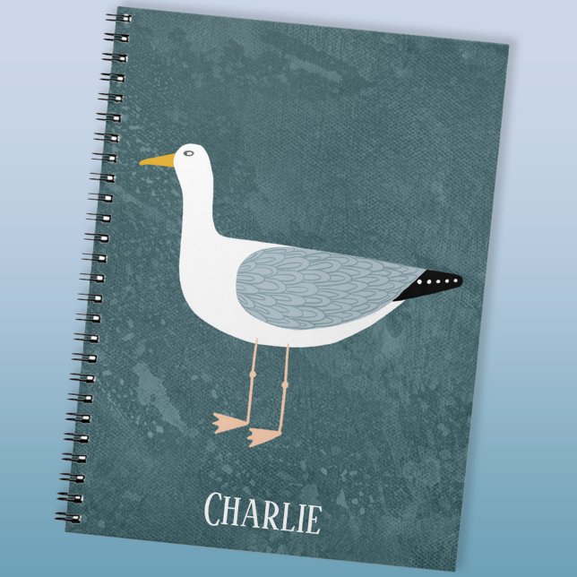 Caderno Espiral Nome da Gaivota (Fun personalized seagull notebook)