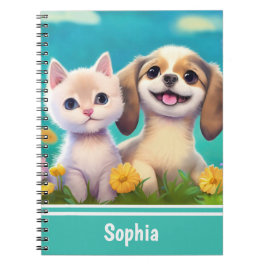 Caderno Espiral Nome das Crianças Personalizadas Cuecas e Cachorro
