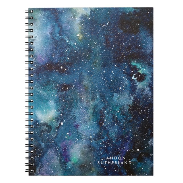 Caderno Espiral Nome das Estrelas Espaciais da Galáxia Azul (Frente)