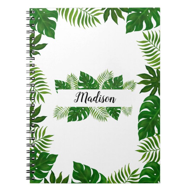 Caderno Espiral Nome das Folhas Tropicais (Frente)