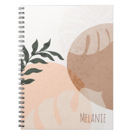 Caderno Espiral Nome das Formas Geométricas e Plantas abstrato