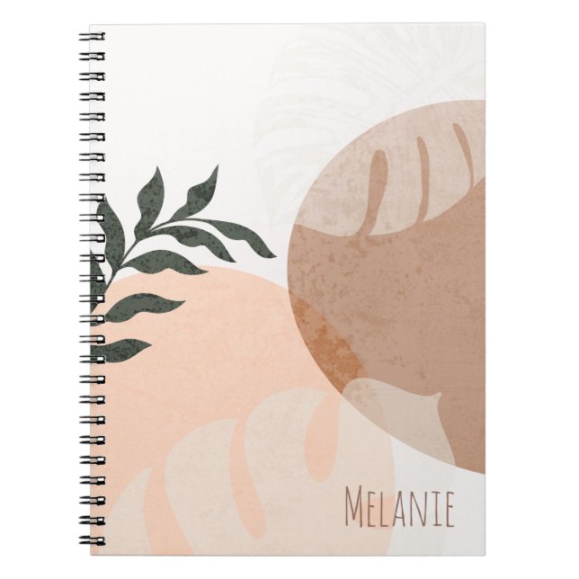 Caderno Espiral Nome das Formas Geométricas e Plantas abstrato (Frente)