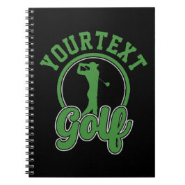 Caderno Espiral NOME DE ADD DE Golf Personalizado Retro Pro Golfer
