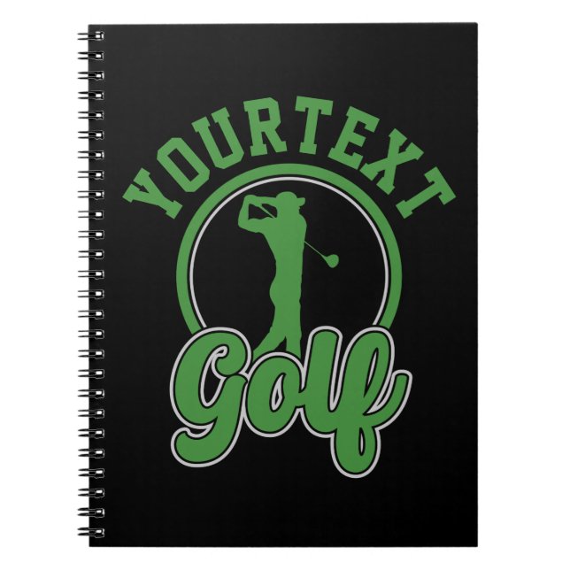 Caderno Espiral NOME DE ADD DE Golf Personalizado Retro Pro Golfer (Frente)