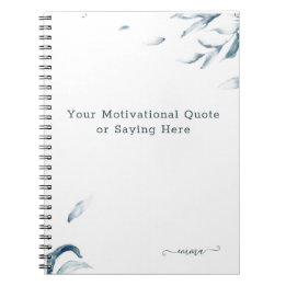 Caderno Espiral Nome de Aquarela de Cotação Inspiracional Personal