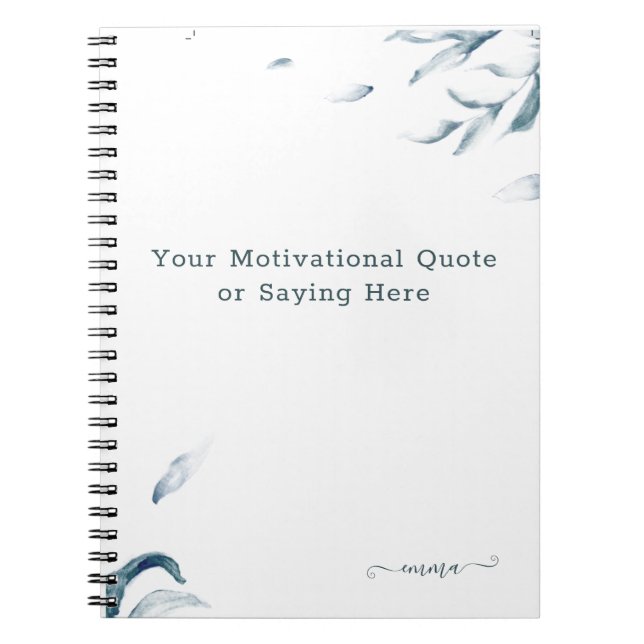 Caderno Espiral Nome de Aquarela de Cotação Inspiracional Personal (Frente)