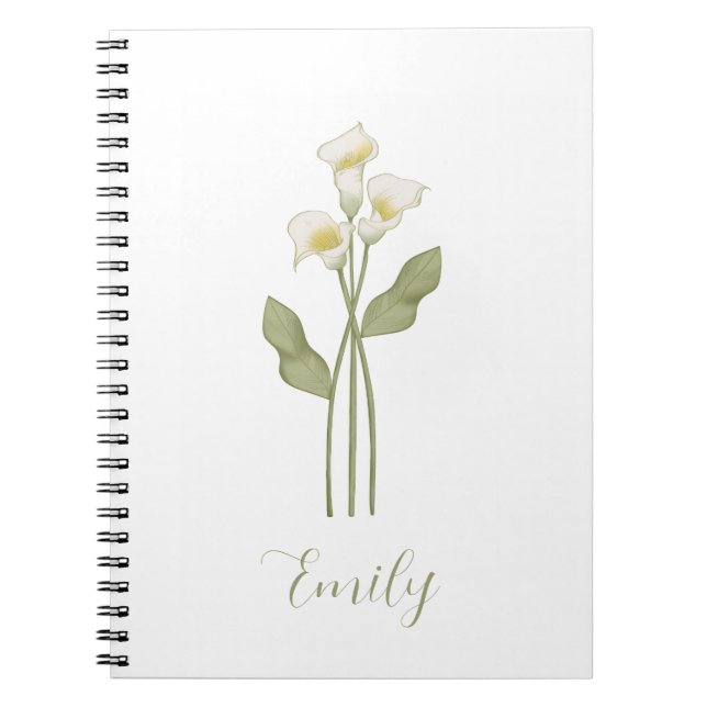Caderno Espiral Nome de Flor Silvestre Personalizado (Frente)