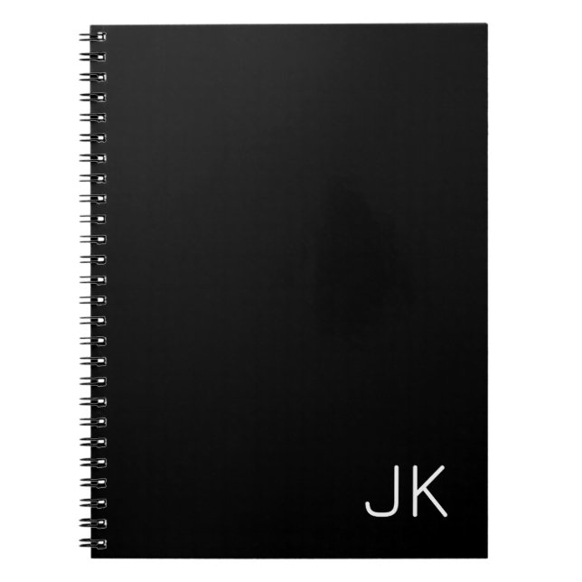 Caderno Espiral Nome de iniciais minimalista personalizável (Frente)