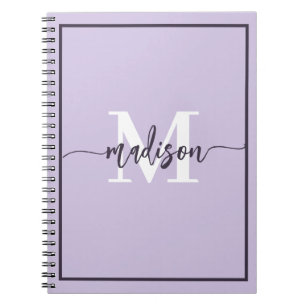 Caderno Espiral Nome de Letra Miúda em Lavanda Pastel