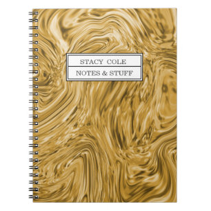 Caderno Espiral Nome de pintura Dourada do Cute Personalizado