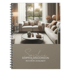 Caderno Espiral Nome de Roteiro Moderno Personalizado Foto Designe