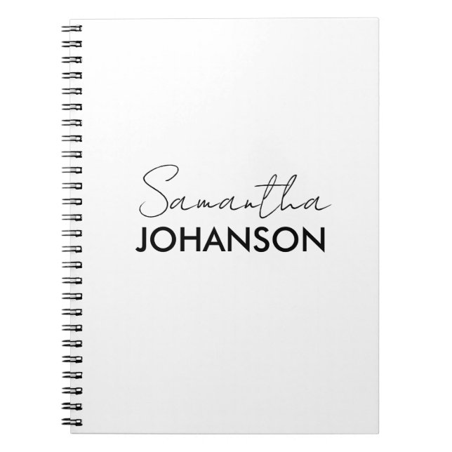 Caderno Espiral Nome de Roteiro Sofisticado Minimalista Moderno (Frente)