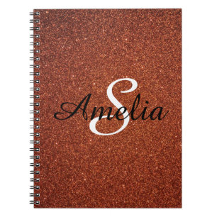 Caderno Espiral Nome de Sparkles de Girly Personalizado