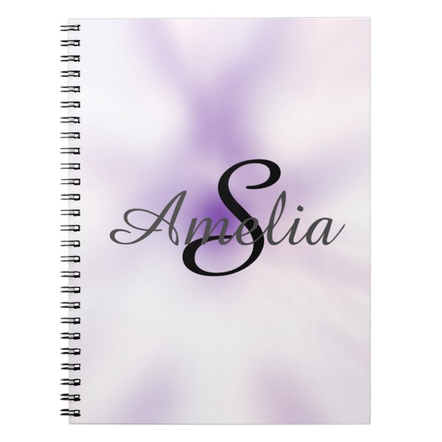 Caderno Espiral Nome de Sparkles de Girly Personalizado (Frente)