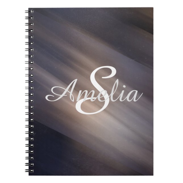Caderno Espiral Nome de Sparkles de Girly Personalizado (Frente)