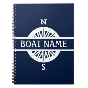 Caderno Espiral Nome do barco Compacta o registro do capitão