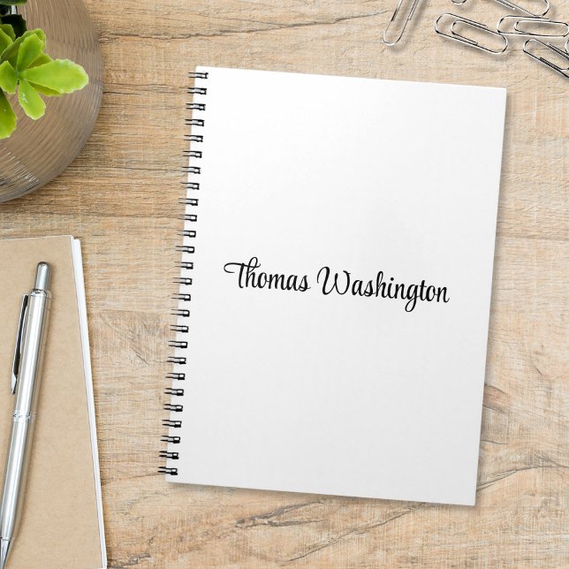 Caderno Espiral Nome do Monograma do Script na moda (Criador carregado)