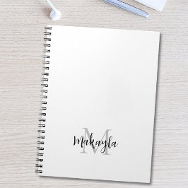 Caderno Espiral Nome do Monograma Personalizado