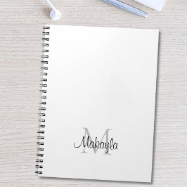 Caderno Espiral Nome do Monograma Personalizado