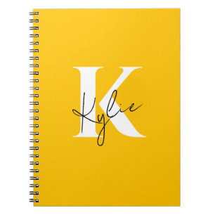 Caderno Espiral Nome do Monograma Personalizado de Vibrante Modern